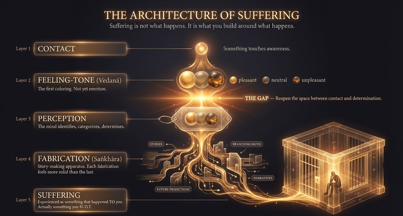 The architecture of suffering: from contact through fabrication to lived experience